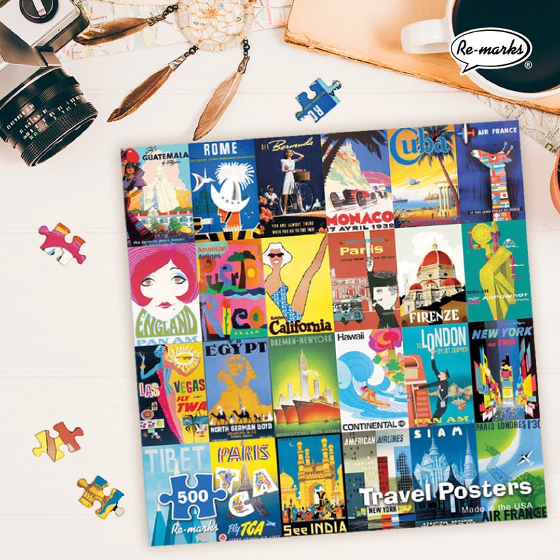 Re-marks Travel Posters, Poster Puzzle, 500-Piece Jigsaw Puzzle for All Ages - Image 5